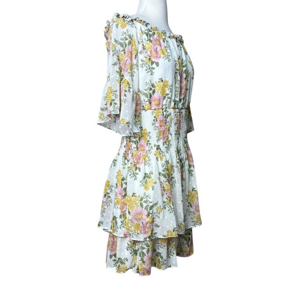 Premier Amour Off The Shoulder Floral Fit Flare Dress Size 12 NEw - Picture 5 of 11